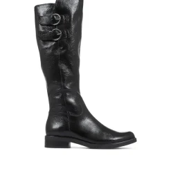 Leather Knee High Boot - Black