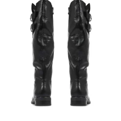 Leather Knee High Boot - Black
