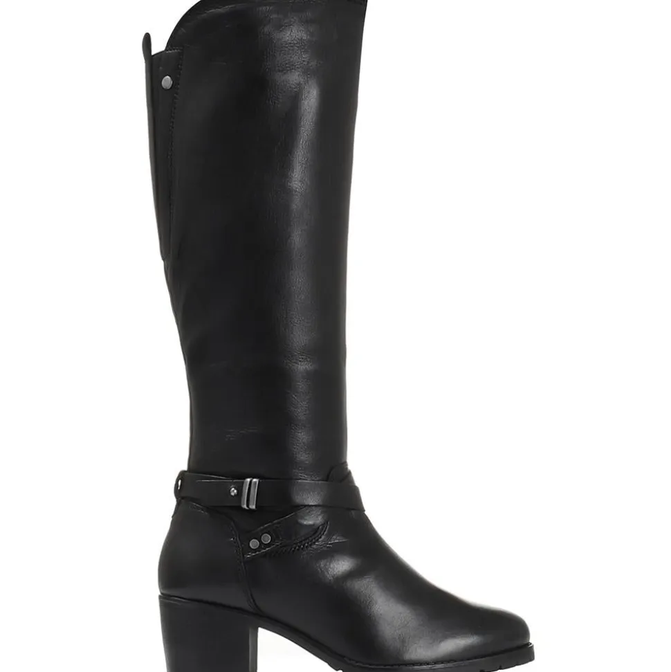 Leather Knee High Boot - Black