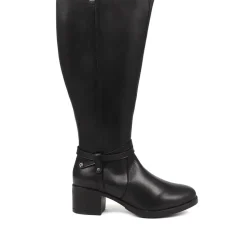 Leather Knee High Boots - Black