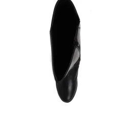 Leather Knee High Boots - Black
