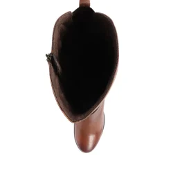 Leather Knee High Boot - Tan