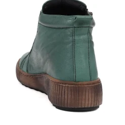 Leather Lace-Up Boots - Green