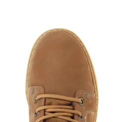 Leather Lace-Up Hiker Boots - Light Brown