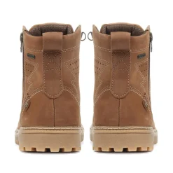 Leather Lace-Up Hiker Boots - Light Brown