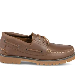 Leather Lace Up Moccasins - Brown