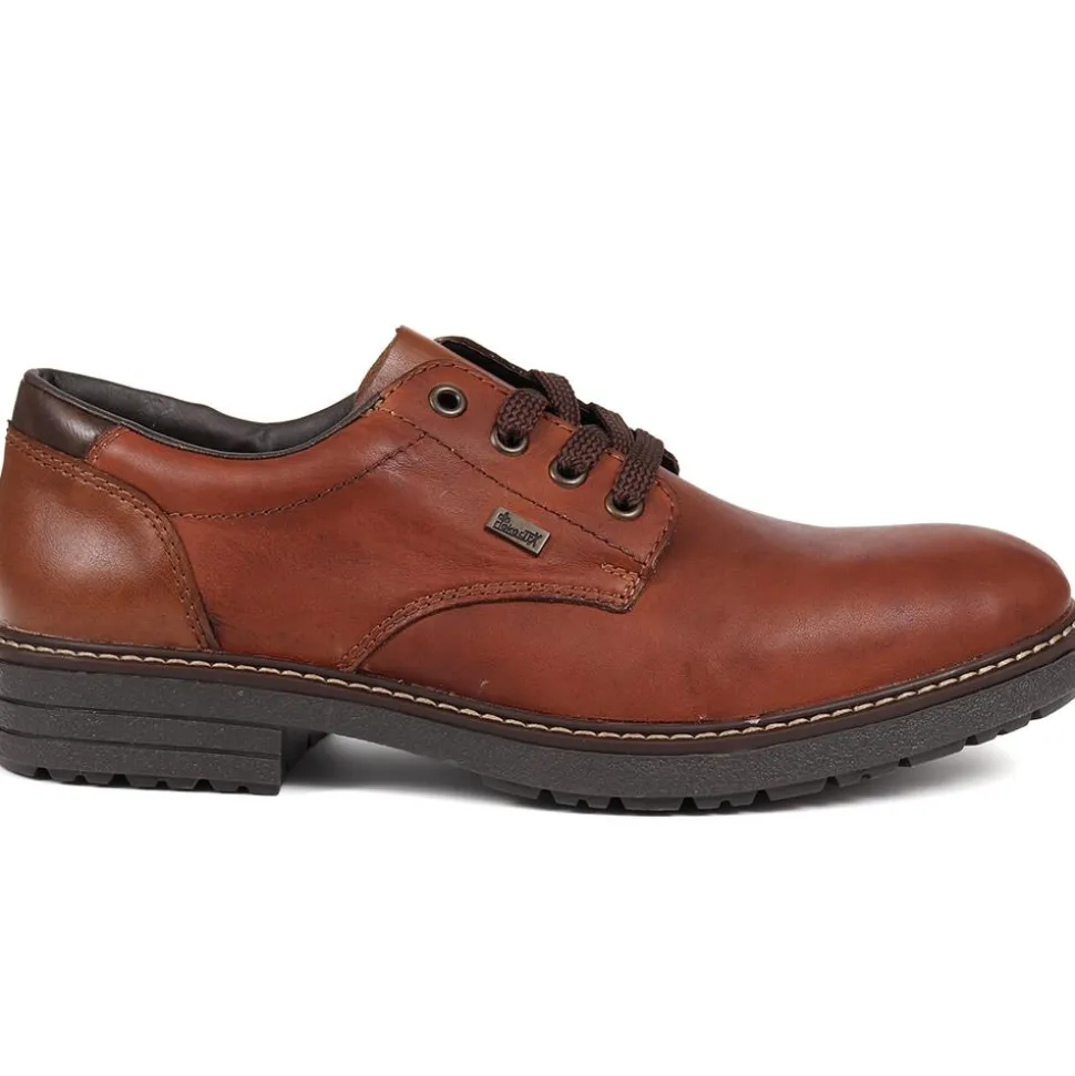 Leather Lace-Up Shoes - Tan