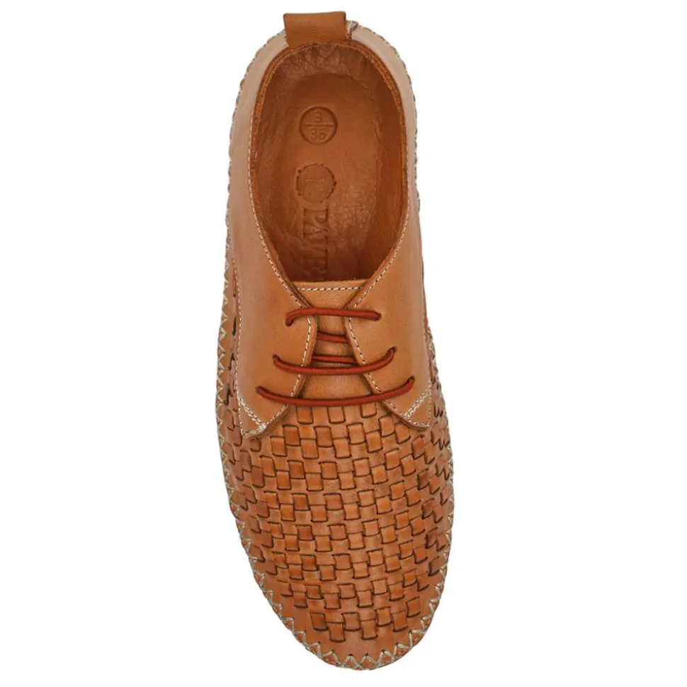 Leather Lace-Up Shoes - Tan