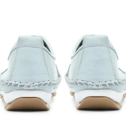 Leather Lace-Up Trainers - Baby Blue