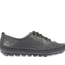 Leather Lace-Up Trainers - Black