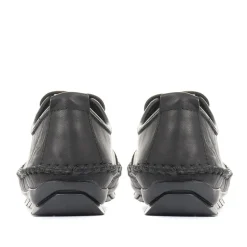 Leather Lace-Up Trainers - Black