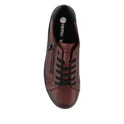 Leather Lace-Up Trainers - Burgundy
