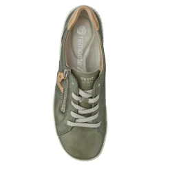 Leather Lace-Up Trainers - Green