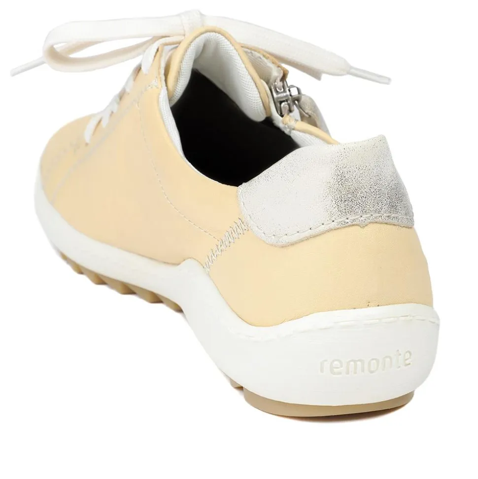 Leather Lace-Up Trainers - Lemon