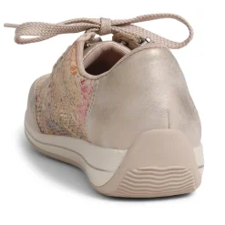 Leather Lace-Up Trainers - Metallic