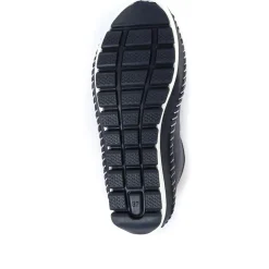 Leather Lace-Up Trainers - Navy