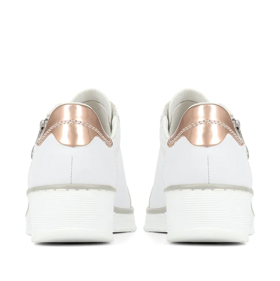 Leather Lace-Up Trainers - White