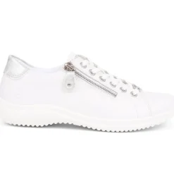 Leather Lace-Up Trainers - White