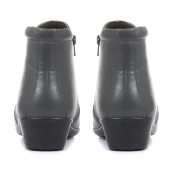 Leather Ladies Ankle Boots - Grey