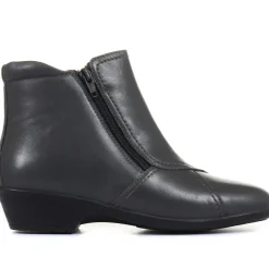 Leather Ladies Ankle Boots - Grey