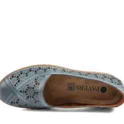 Leather Laser Cut Pumps - Denim