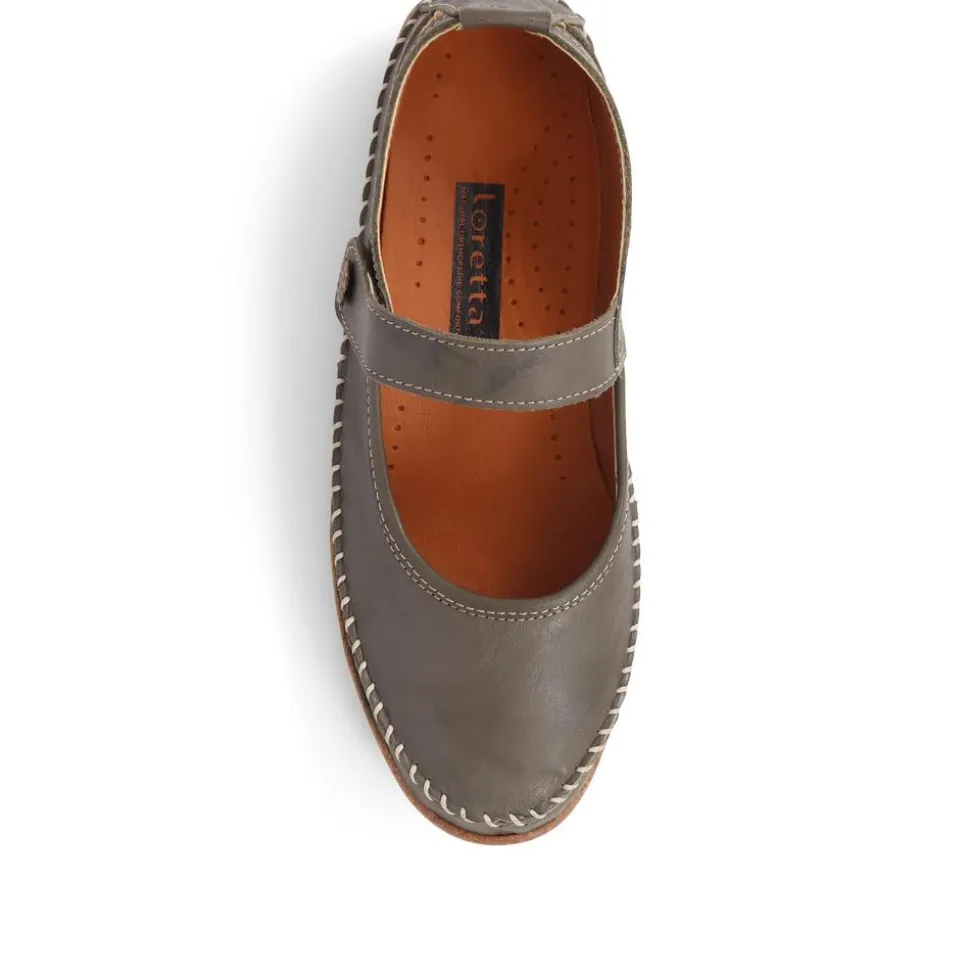 Leather Mary Janes - Khaki