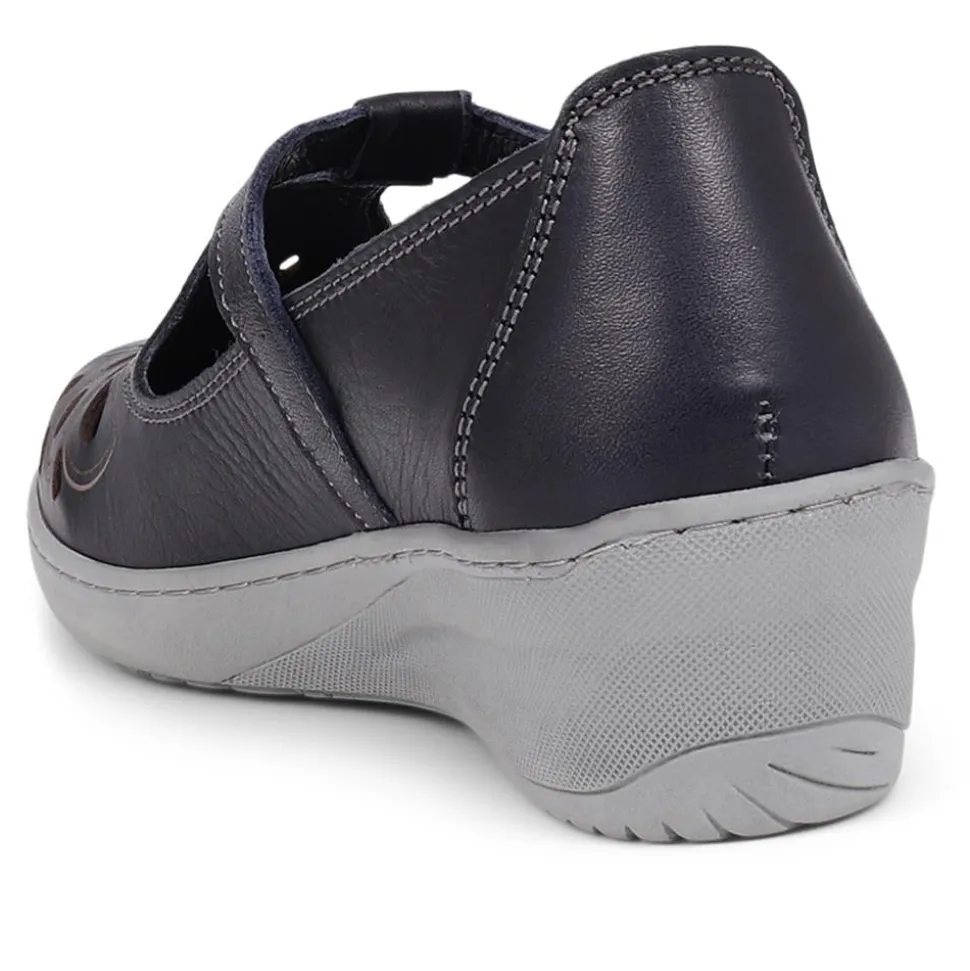 Leather Mary Janes - Navy