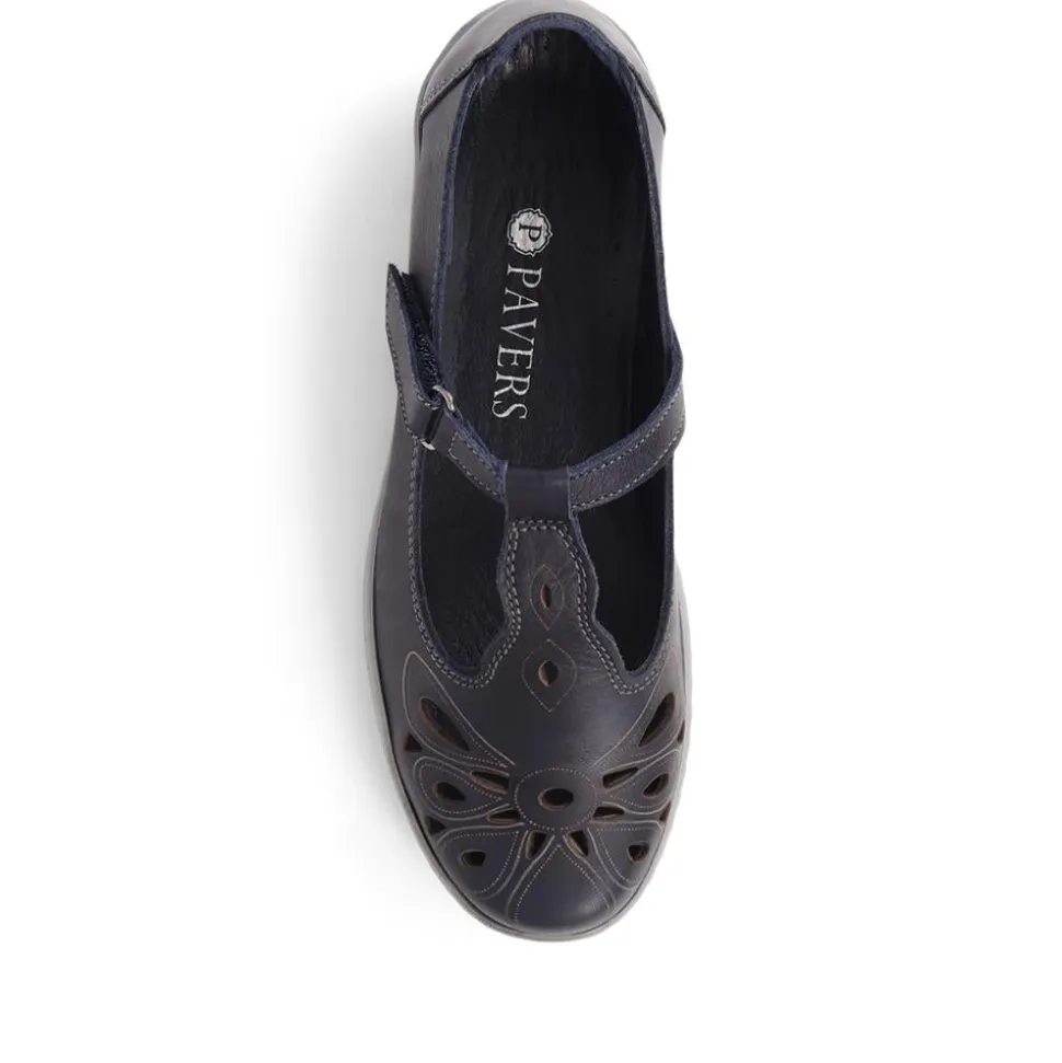 Leather Mary Janes - Navy