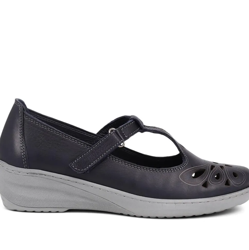 Leather Mary Janes - Navy