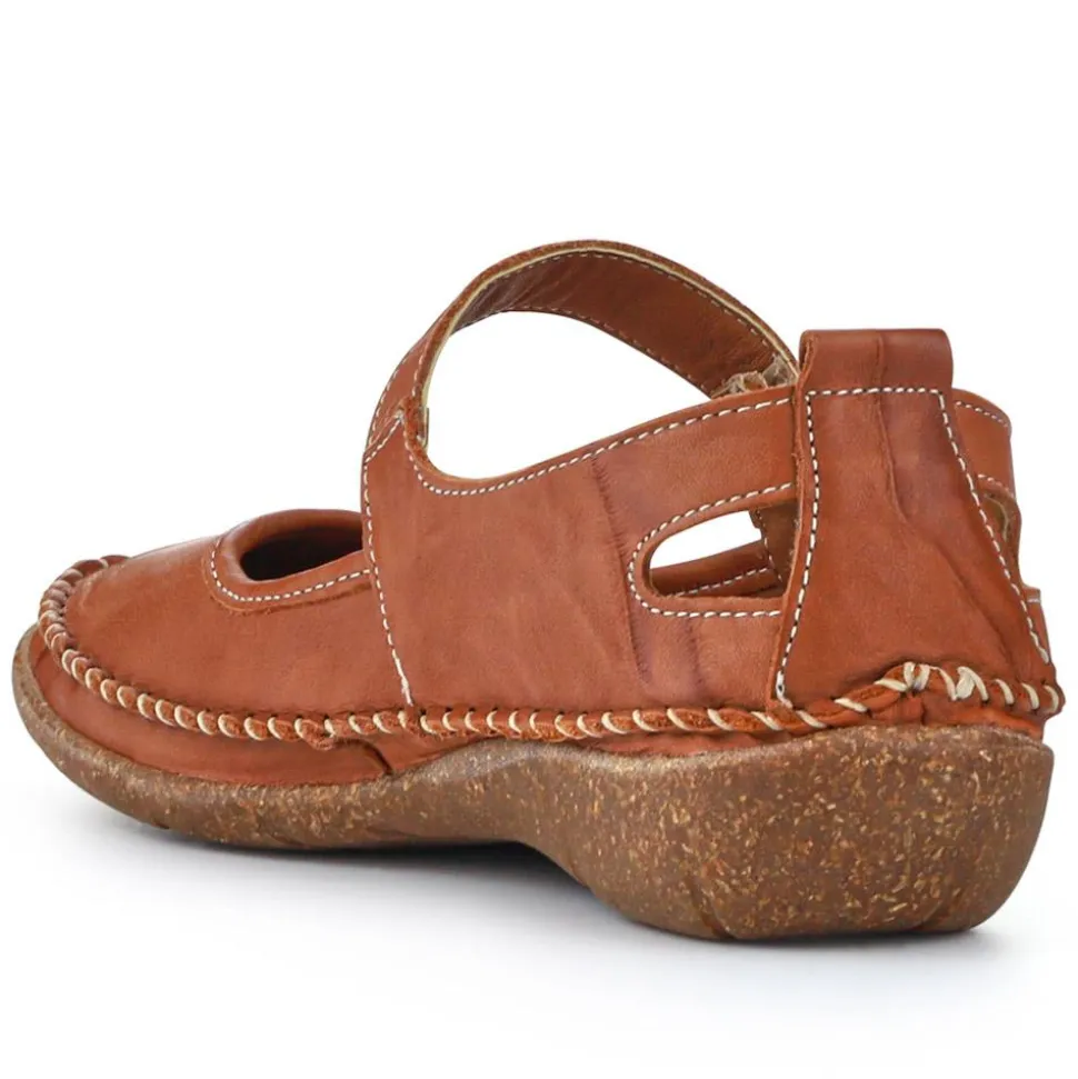 Leather Mary Janes - Tan