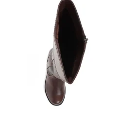 Leather Mid-calf Boots - Brown