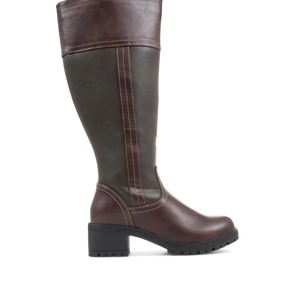 Leather Mid-calf Boots - Brown