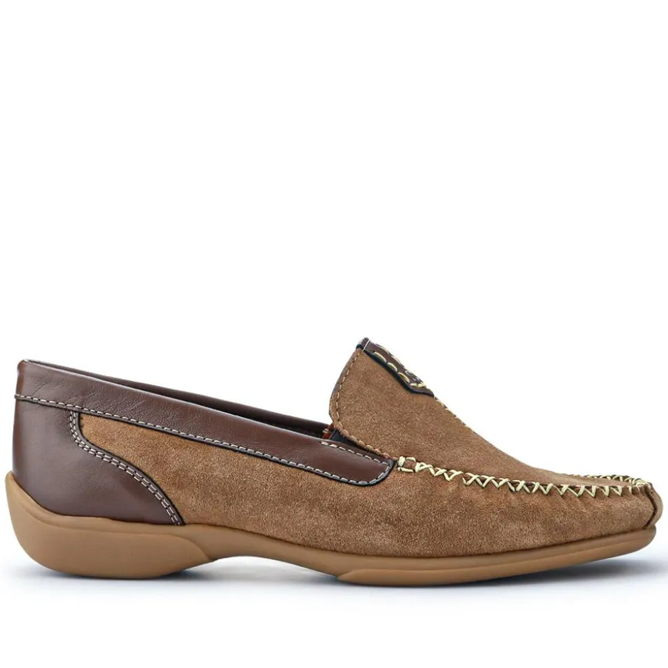 Leather Moccasins - Beige-Brown