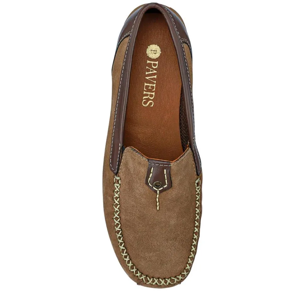 Leather Moccasins - Beige-Brown