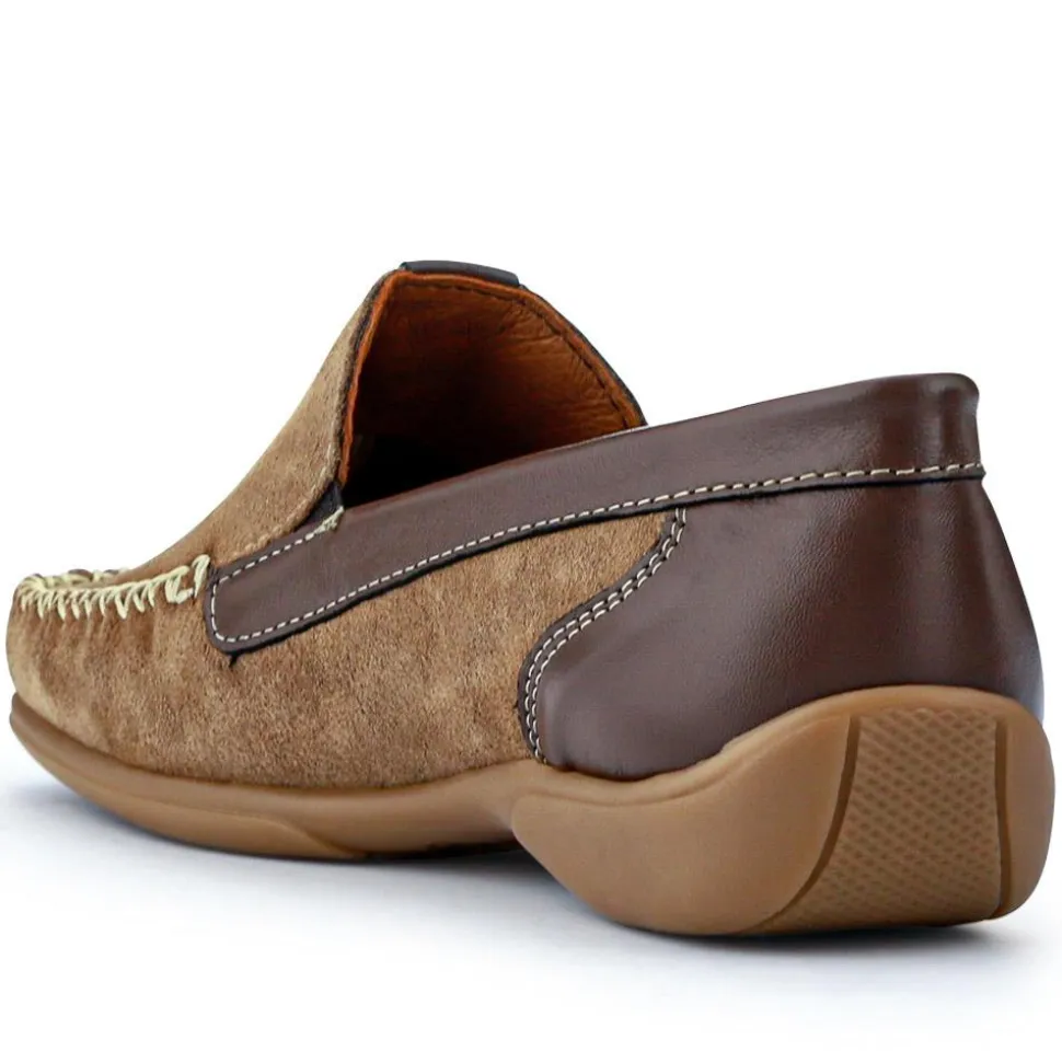 Leather Moccasins - Beige-Brown