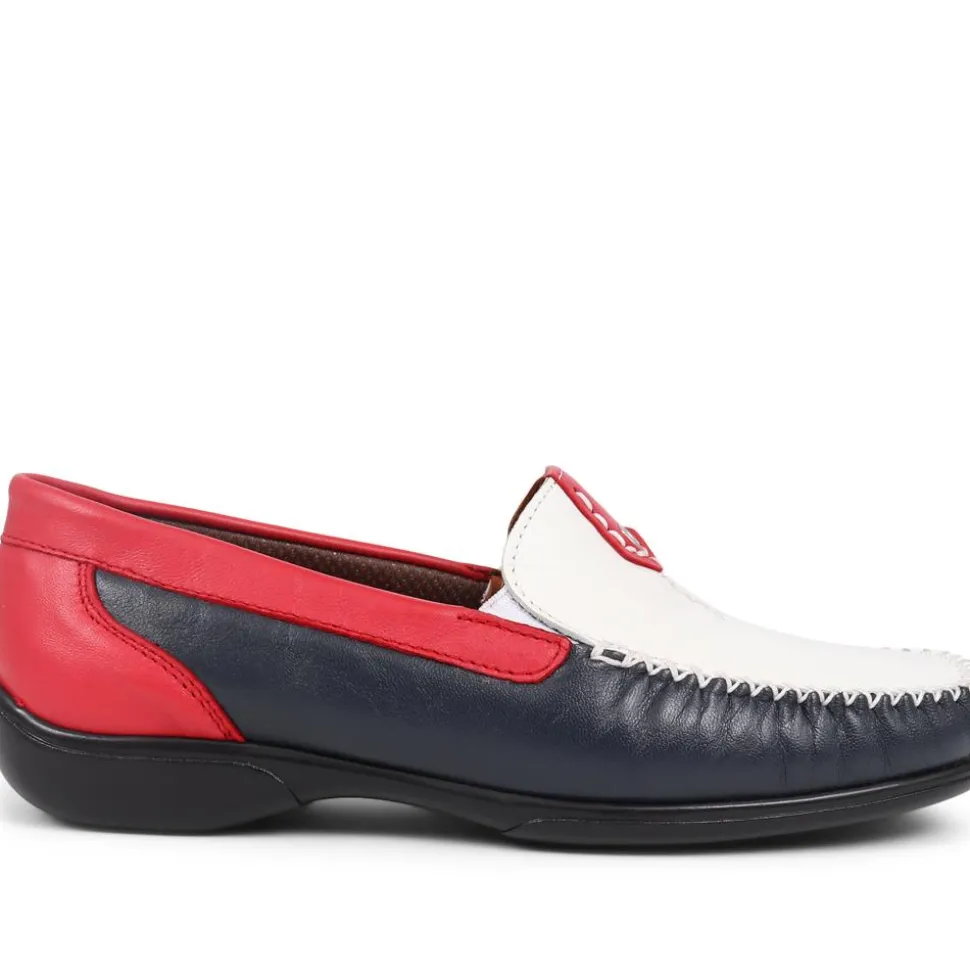 Leather Moccasins - White Multi