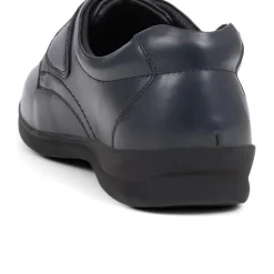 Leather Monk Strap Shoes - Navy