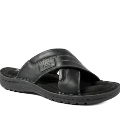 Leather Mule Sandals - Black