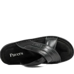 Leather Mule Sandals - Black