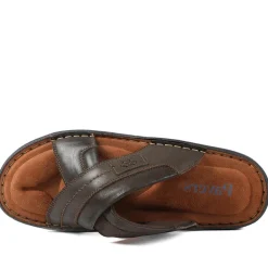 Leather Mule Sandals - Dark Brown
