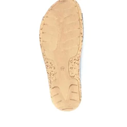 Leather Mule Sandals - Denim-Tan