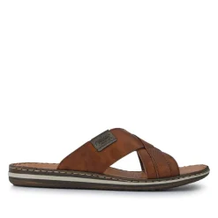 Leather Mule Sandals - Tan