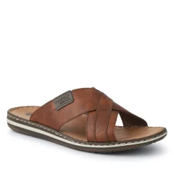Leather Mule Sandals - Tan