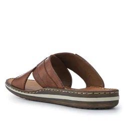 Leather Mule Sandals - Tan