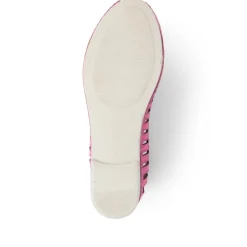 Leather Open-Toe Ballet Flats - Pink