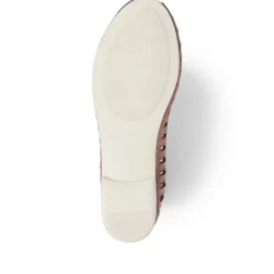 Leather Open-Toe Ballet Flats - Tan
