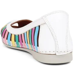Leather Open-Toe Pumps - White Multi