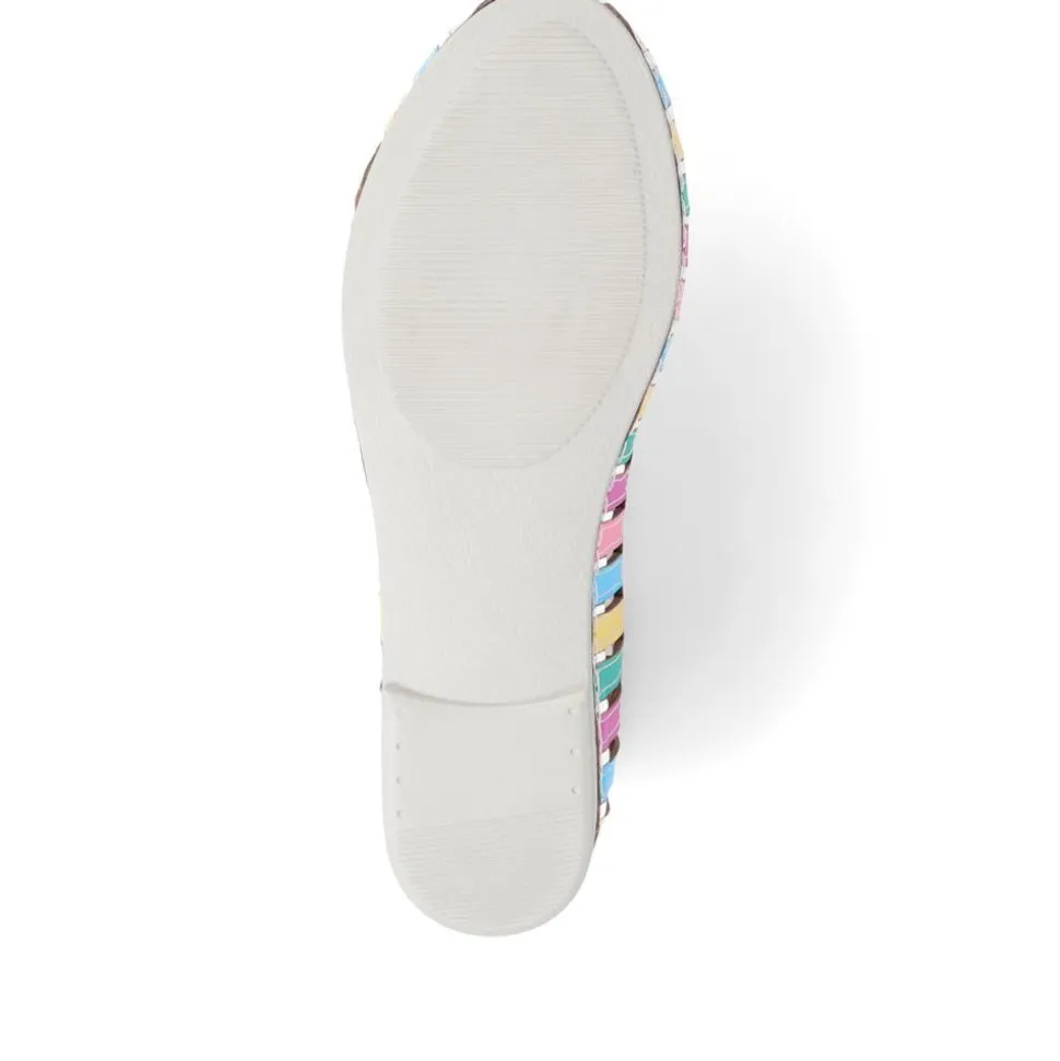 Leather Open-Toe Pumps - White Multi