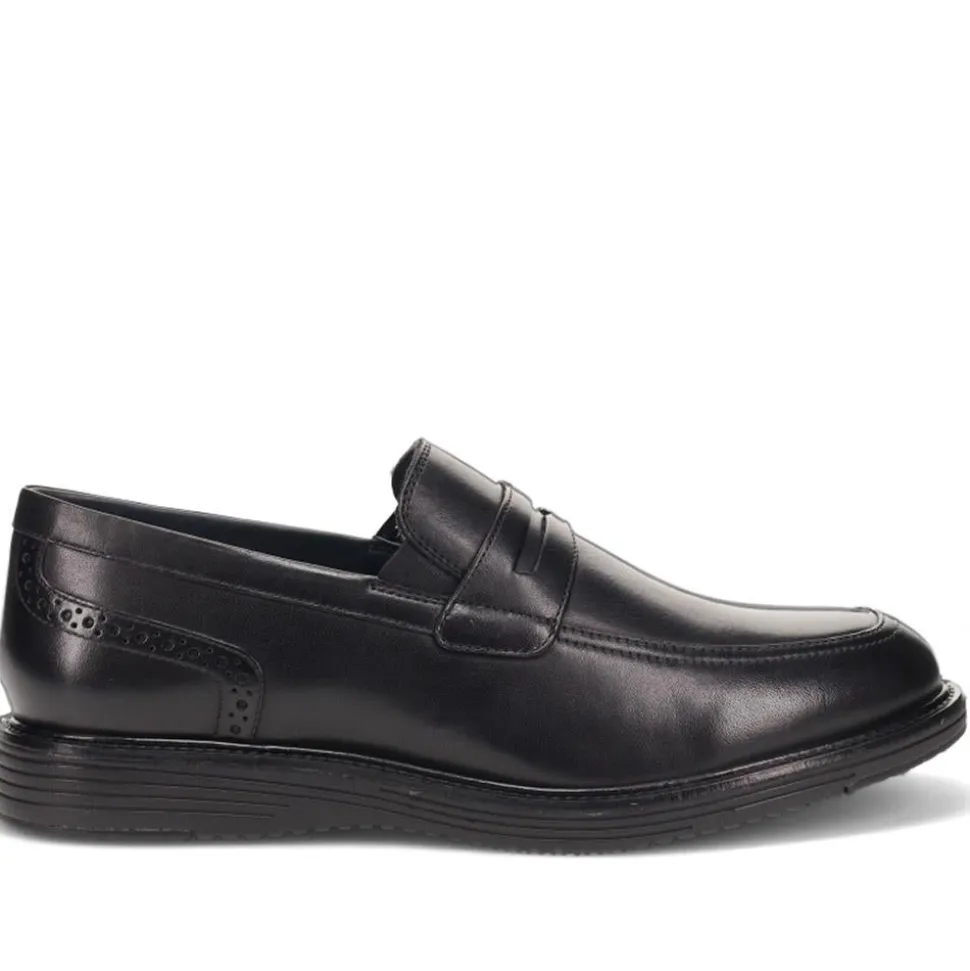 Leather Penny Slip-On Shoes - Black