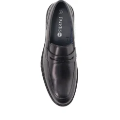 Leather Penny Slip-On Shoes - Black